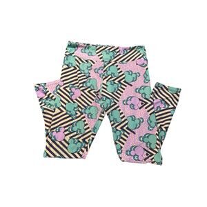 Lularoe Disney Leggings Mickey Mouse purple green pants womens Tall And Curvy